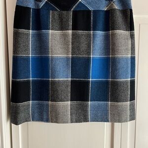Talbots Blue and Black Plaid Pencil Skirt